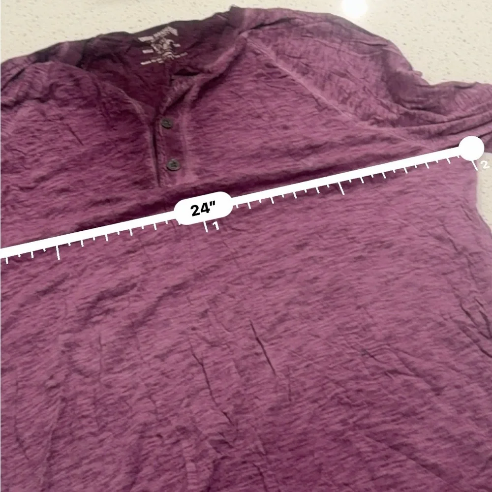 True Religion Slub Knit Henley Long Sleeve Shirt Burgundy Mens XXXL vintage y2k